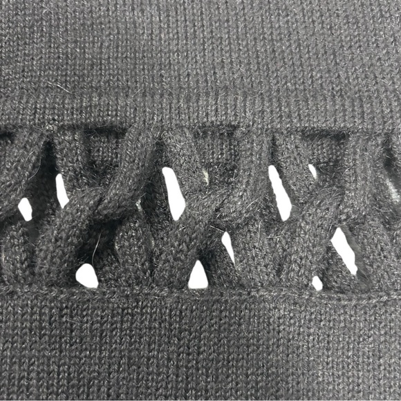 Kordal Interlock Mini Sweater Dress Black 100% Alpaca Wool Sustainable Luxury - Picture 8 of 13